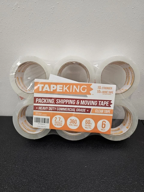 Tape King Clear Packing Tape Super Thick 60 Yards Per Roll (Pack of 6)