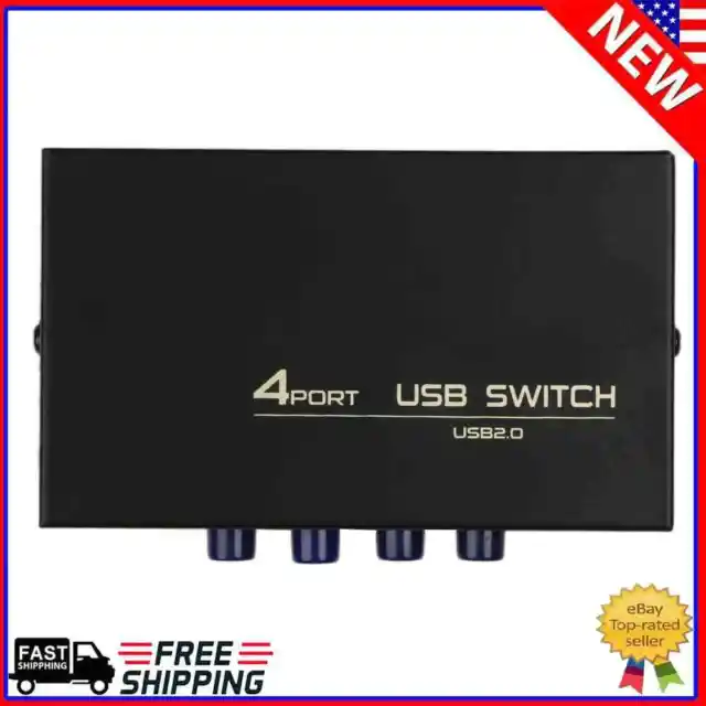 4 Ports USB 2.0 Sharing Switch Switcher Adapter Box For PC Scanner Printer