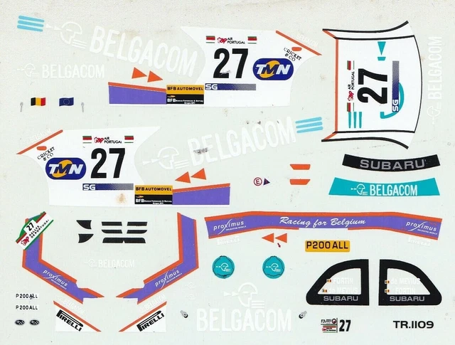 Décalcomanies (decals) Pour Subaru Impreza échelle 1/43 - Rouge, Thème Ambulance - Occasion