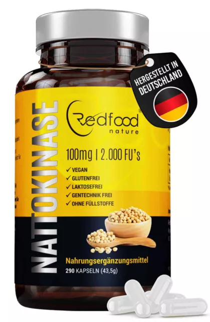 Nattokinase ⭐ AKTION ⭐ 290 cápsulas veganas XXL lata 100mg 2000 FU - Made in DE