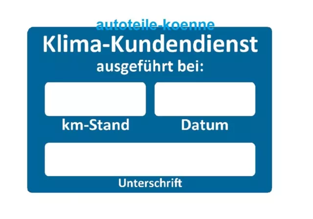 100x Klima Klimakundendienst Klimaservice "ausgeführt bei" Serviceaufkleber