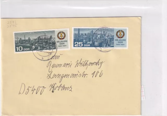 Ddr 2893,2895 30 Jahre Eisen Öl Schwedt Brief Cover  Wappen Germany Gdr