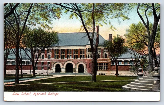Postcard MA Cambridge View Law School Harvard College Vintage Robbins Bros B6