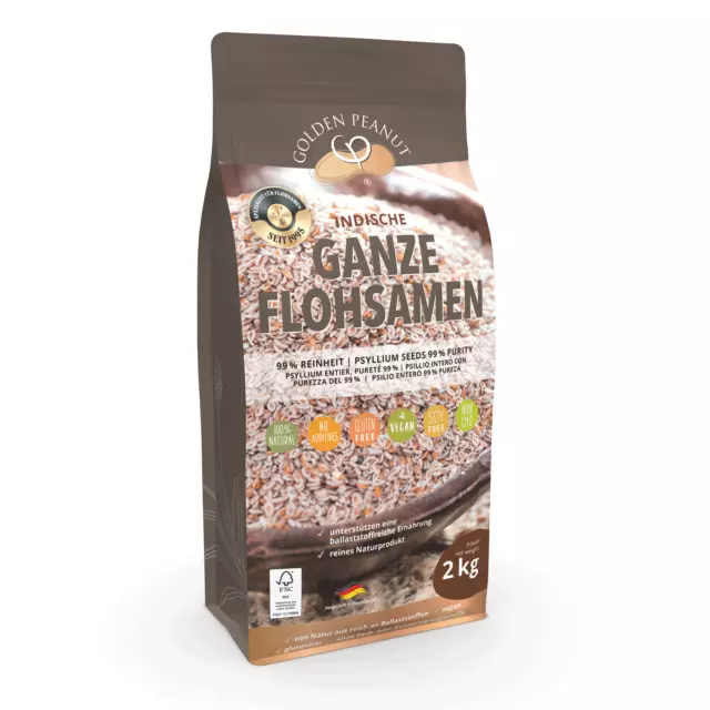 Indische Flohsamen 99% 2 kg naturreine, ballaststoffereiche Samen ohne Zusätze