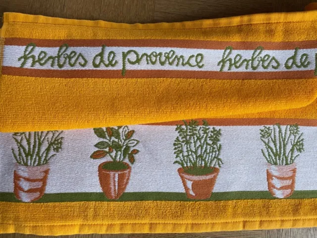 Frottier Küchentuch ‚Kräuter’ Geschirrtuch Handtuch Frottee Provence Kräutertopf 2