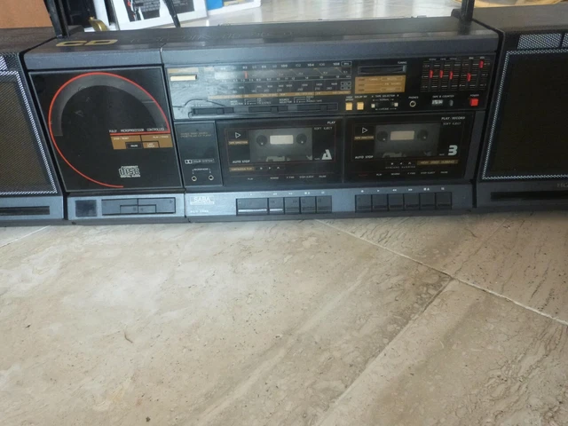 boombox stereo radio double cassette with CD player SABA Continental Edison 2