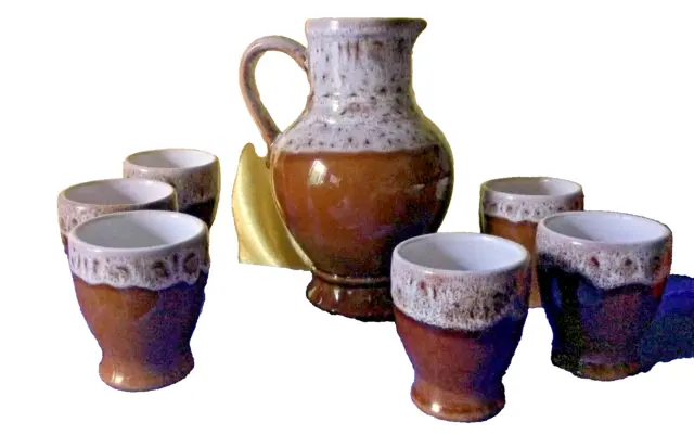 DDR-Design  Keramik  1960/70  VEB Gräfenroda- Trinkgarnitur   Saft- Set-neu