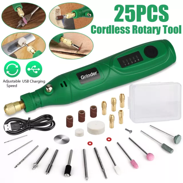 Electric Cordless Variable Speed Rotary Tool Kit Wood Cutting