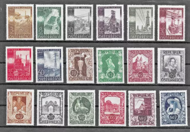 Austria 1947 Semipostal Sets Scott #B199-B206 & B206-217 Mm/Mh