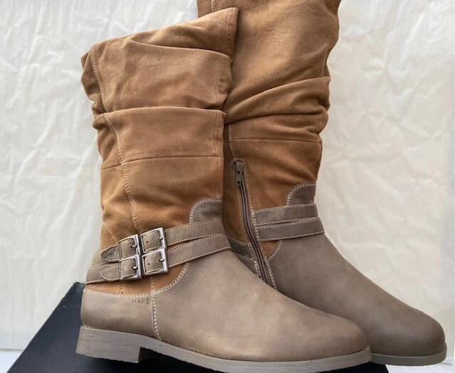 Marc Shoes Sina Chaussures Femme 40 Bottes Fourrées Plissées Warm UK7 Neuf 2
