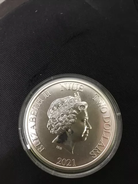 2021 NIUE UK Elizabeth II  TURTLE 1 OZ Proof Silver $2 Dollar Coin