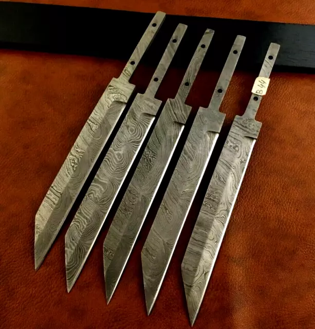 Lot of 5 Handmade Pattern Welded Damascus Steel Saxo Blank Blade-Knife-B44