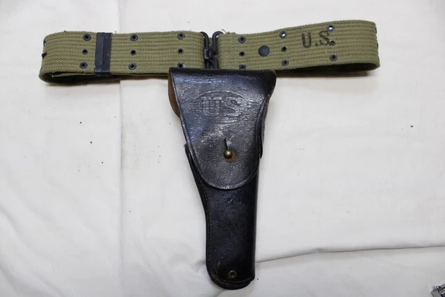 US Military Issue WW2 1942 Army USMC 1911 .45acp Holster with Belt Set A13A