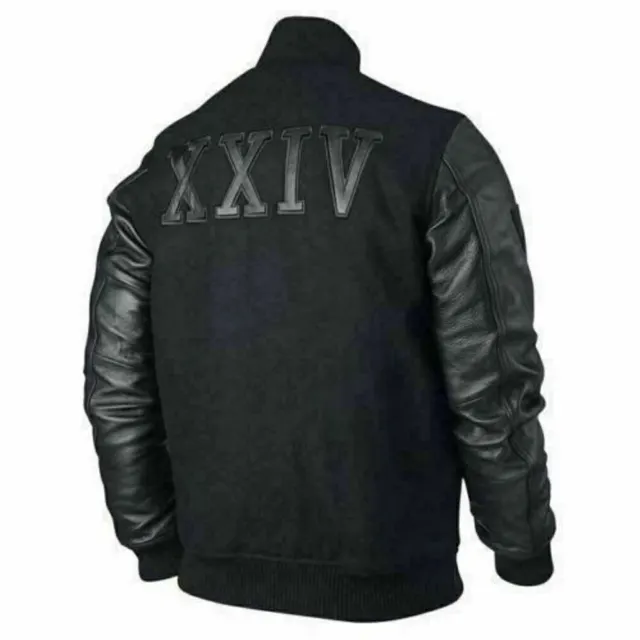 Mens Wool & Leather Mix Jacket Michael B Jordan Kobe Destroyer Xxiv Battle