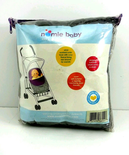 Cubierta de cochecito de bebé Nomie Baby acogedora marrón carbón marrón interior azul