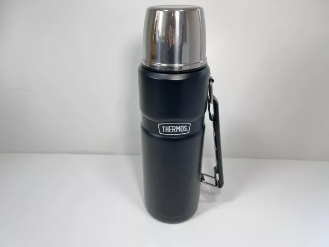 Thermos Flask King Stainless Steel Matt Black 1.2 L MARKED ON INSIDE Camping