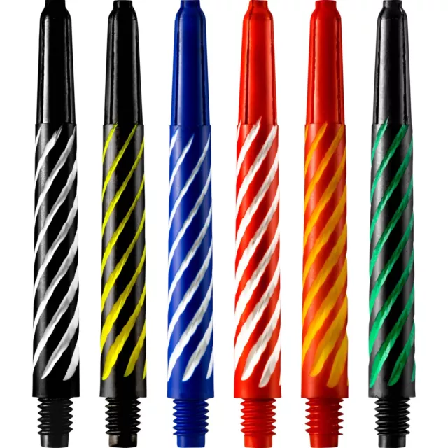 5 SETS [15] Spiroline Dart Stems Shafts Designa 2 Sizes Striped Poly Nylon