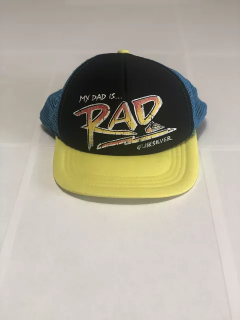 Quiksilver ‘My Dad Is Rad’ kids snapback hat. 2