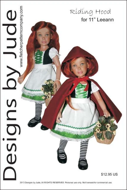 Riding Hood Doll Clothes Sewing Pattern for 11" Leeann Doll