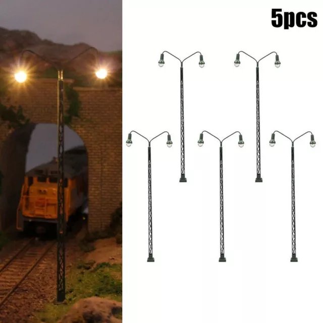 3/5/8x Modell Bahnleuchten Gittermastleuchte Spur H0 Licht Layout Modellbau Deko 3