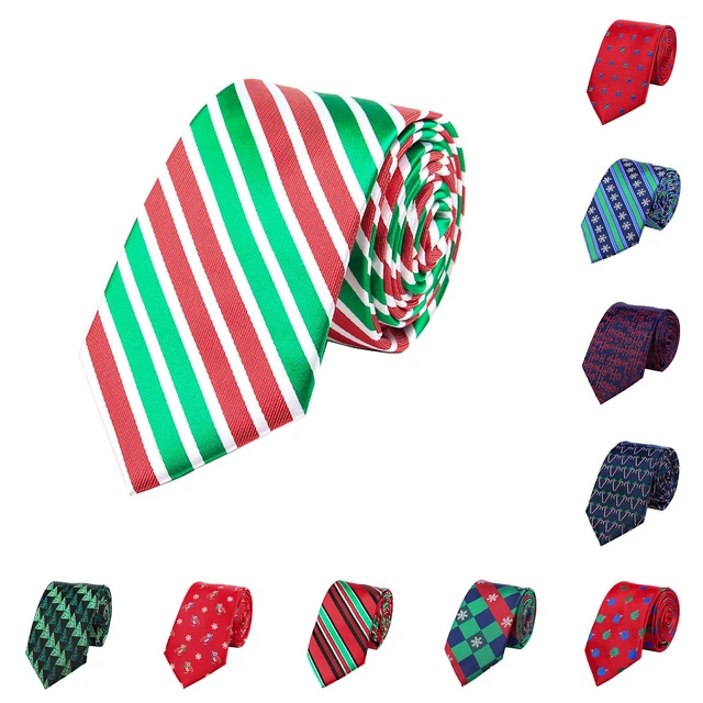 Men's Classic Striped Jacquard Woven Silk Business Tie For Christmas