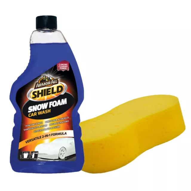 Armorall Shield Schiuma Neve Pulitore Shampoo Lavaggio Auto 520 ml + Spugna Jumbo