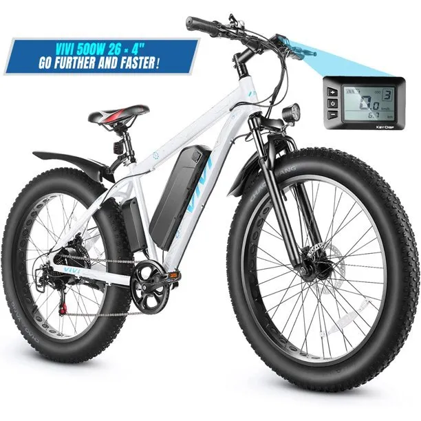VIVI 500W 48V 12.5AH Electric Bike 26" Fat Tire E-Bike Snow Beach Bicycle w/LCD}