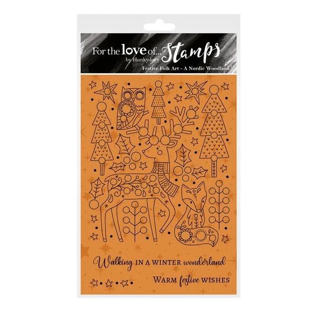 Hunkydory A Nordic Woodland Reindeer Fox Owl Stamp Set Christmas Card Making