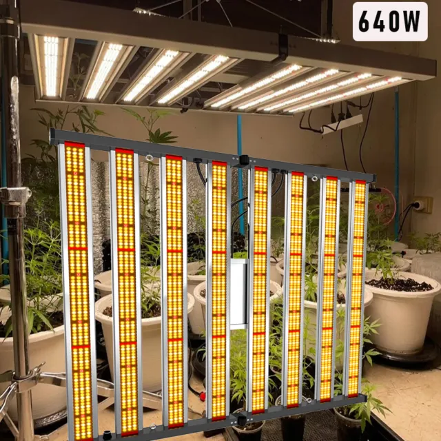 640W w/Samsung LED Grow Light Foldable 8Bar Hydroponics Plant Lamp Full Spectrum