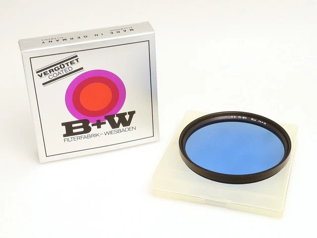 B+W BLAUFILTER BLAU Filter KB 12 Flood (80 B) E77 ⦰ 77mm EUR 49,90 ...