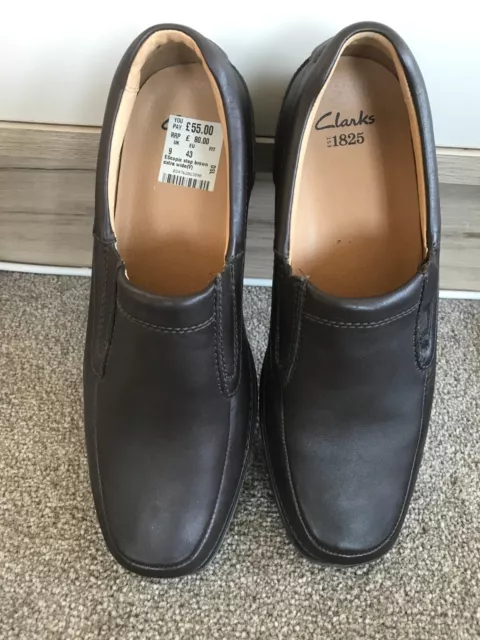 MENS CLARKS ACTIVE Air Scopic Way Leather Shoes Uk Size 9.5 Wide