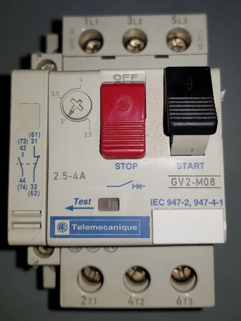 Disjoncteur Moteur Schneider Electric GV2ME08 - 2,5A à 4A Tri/monophasé - Occasion
