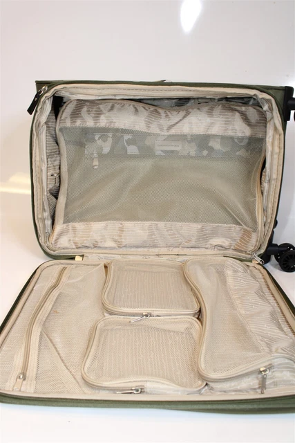 Samantha Brown Olive Geo Camo 2PC Set Carry On / Tote NEW Luggage S7655-35-2PC 24
