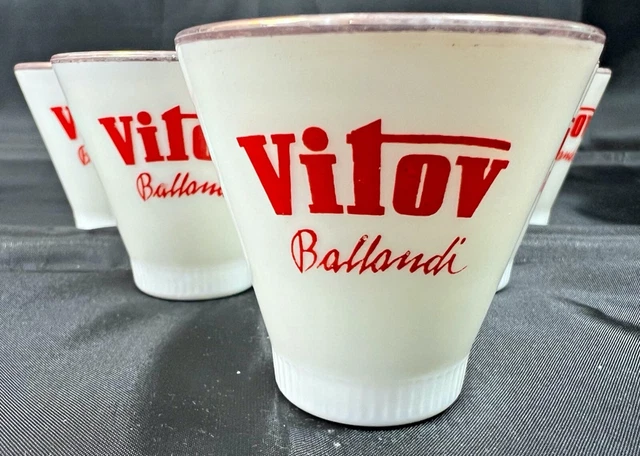 Sei Bicchierini Pubblicitari Zabaione Vitov Ballandi Bologna Baricella Vintage