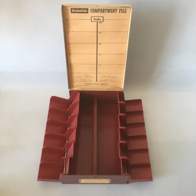 Kodak Kodaslide Compartment File 60s Metal 35mm Slide Storage Box Tray 12x17.5cm