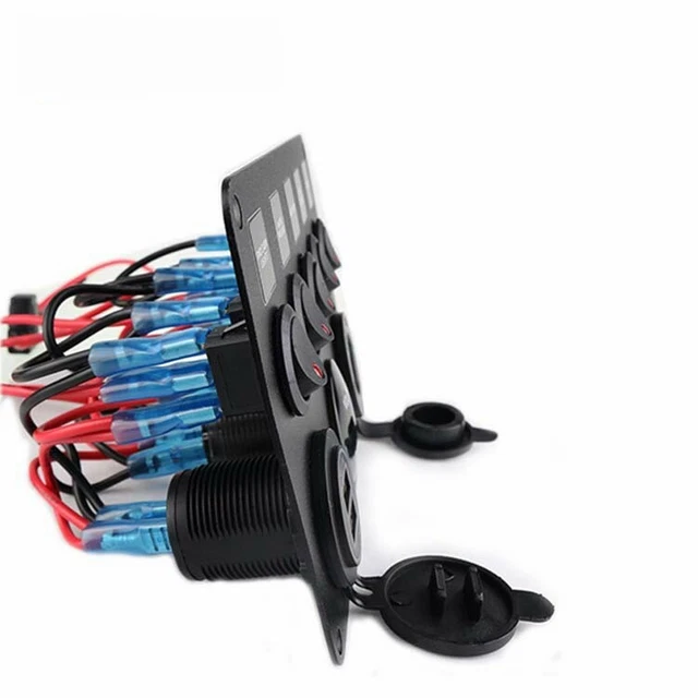 Panneau de commutateurs combinés à double prise USB pour voltmètre numérique 3