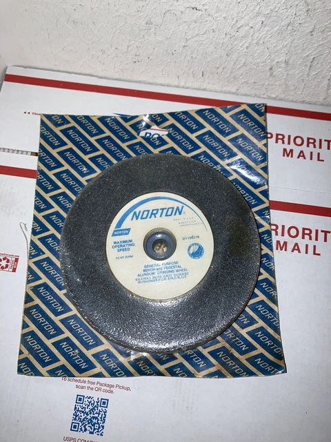 Norton D1105276 Alundum Coarse Grinding Wheel, 6x3/4x1", for Bench and Pedestal