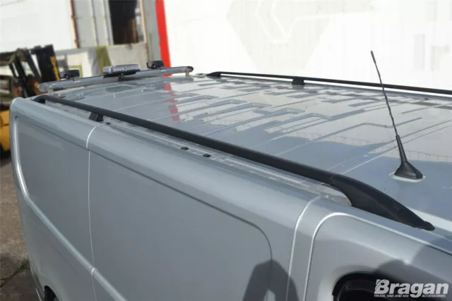 Roof Rails BLACK For Renault Trafic 2002-2014 SWB Van Top Aluminium Styling Bars