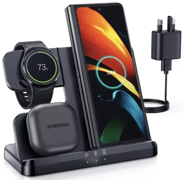 Aimtel 3 in 1 Wireless Charging Station Compatible for Samsung Galaxy Watch  6/5/5 Pro/4/3/Active 2/1 Galaxy S24 Ultra/S24+/S24/S23/Note