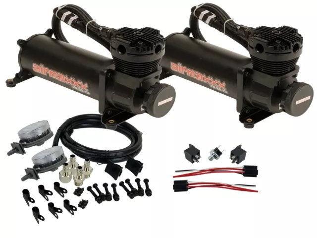 airmaxxx Black 480 Air Compressors with Air Intake Filter Relocate 180 psi Kit