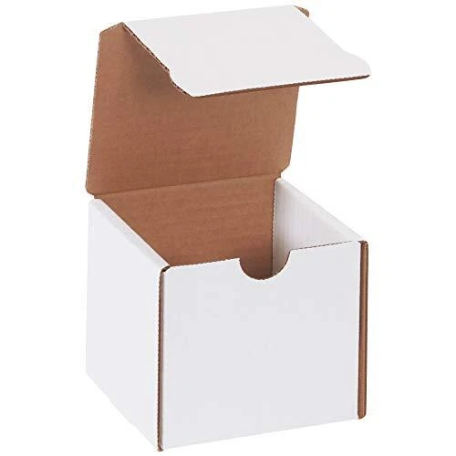 Aviditi White Literature Mailing Boxes 4" x 4" x 4" Pack of 50 Crush-Proof fo...