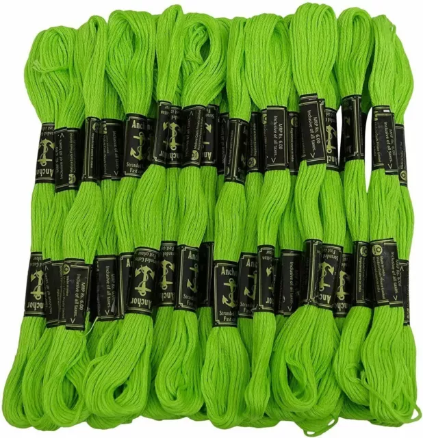 Anchor Thread Stranded Cotton Thread Stitch Floss Hand Cross Embroidery Green