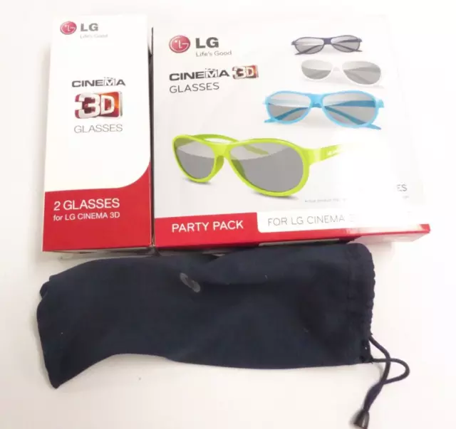 3D Glasses For TV 7 Pairs LG Samsung Black Colour Untested C2 Y167