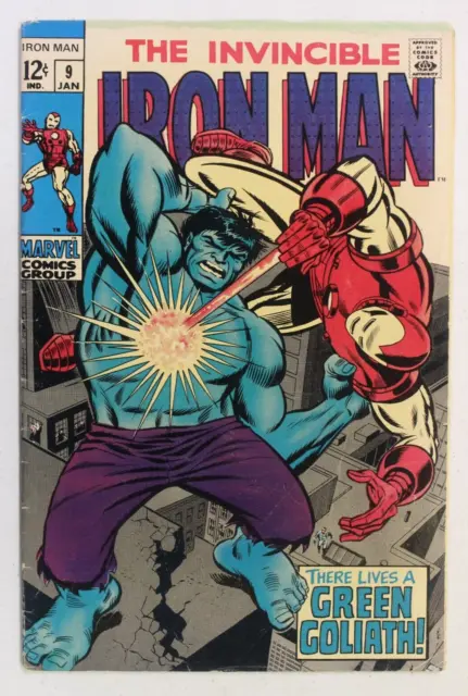 Iron Man #9 Invincible Tuska Marvel Comics 1969 GD/VG Iron Man vs Hulk Android