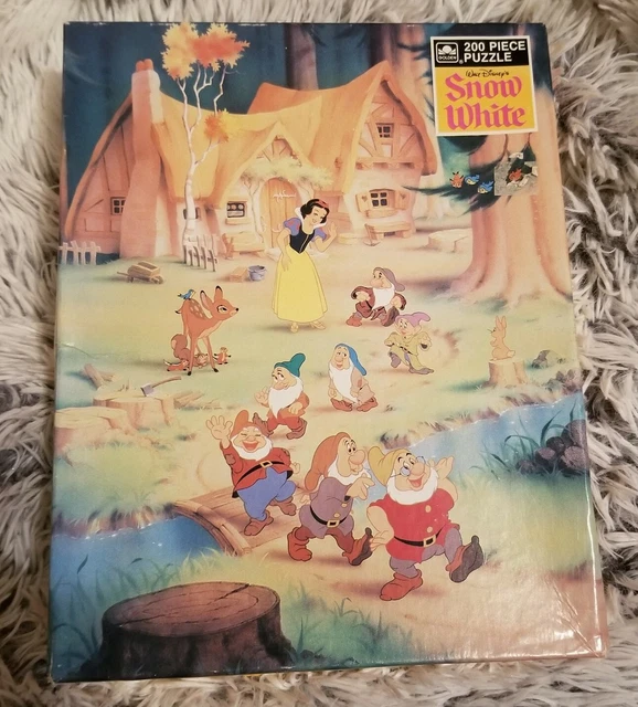 WALT DISNEY'S SNOW White and Seven Dwarfs Jigsaw Puzzle EUC Golden 200 ...