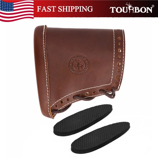 TOURBON Slp-on Buttstock Recol Pad Full Leather Rfle Shotgun Stock