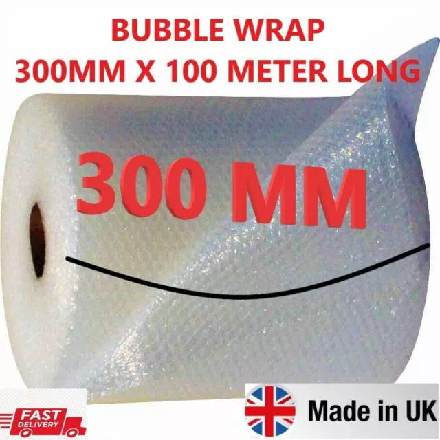 300MM x 100M SMALL BUBBLE WRAP CUSHIONING QUALITY BUBBLE 100 METERS LONG ROLL