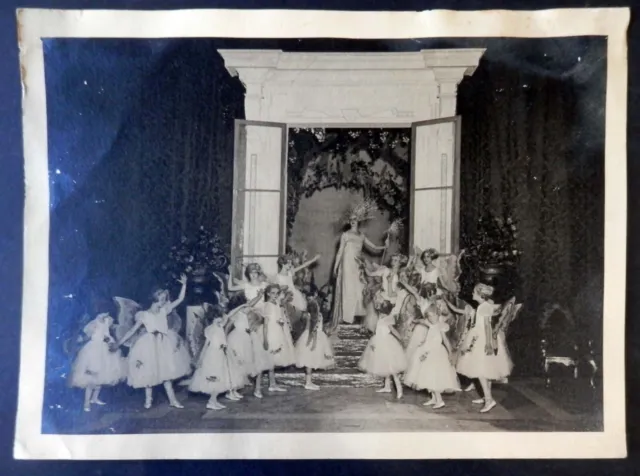 Fotografia scena teatrale FATINE DANZA prob anni 30 - timbro retro gabinetto fot