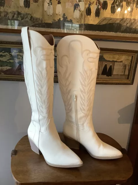 Oasis Society Cowgirl Boots Size 6 Boutique Western Tall White OS California