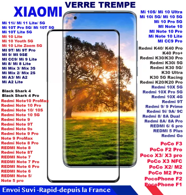 Verre Trempé Xiaomi Mi Redmi note 11 10T 10 9 8 7 6 5 9S 9T 8T PRO LITE F2 X3 A3